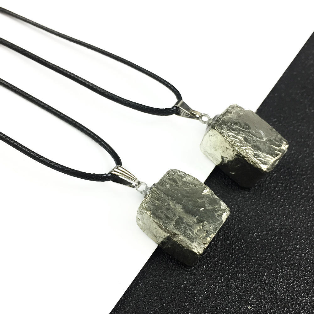 Pyrite Raw Pendant Necklace for Abundance, Prosperity & Wealth