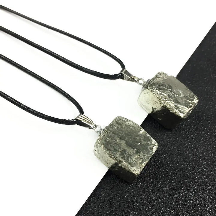 Pyrite Raw Pendant Necklace for Abundance, Prosperity & Wealth Yiwu Shanmei Jane