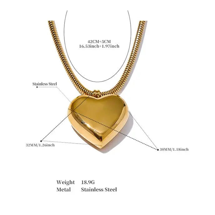 Ria Heart Pendant Necklace Yiwu Jinyou VIMI