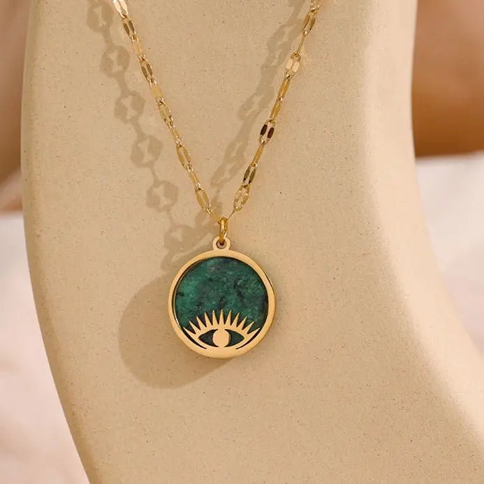 African Turquoise Evil Eye Nazar Necklace for Protection & Growth Yiwu Jinyou VIMI