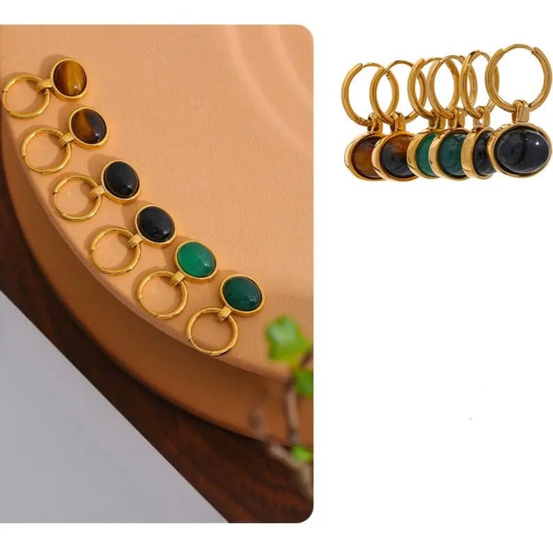 Green Agate (Aqeek) Earrings for Growth & Prosperity Yiwu Jinyou VIMI