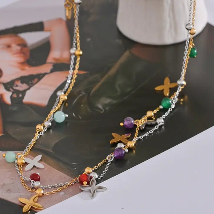 Amethyst, Aventurine, Aquamarine & Carnelian Necklace Yiwu Jinyou VIMI