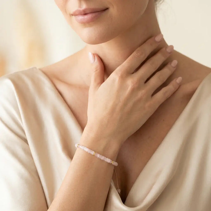 Rose Quartz Braided Bracelet for Love & Relationships - Lifestyle Female