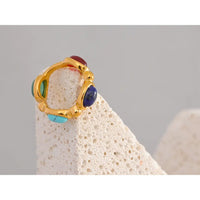 Turquoise, Jade, Agate & Lapis Lazuli Ring Yiwu Landy Jewelry Summer WU