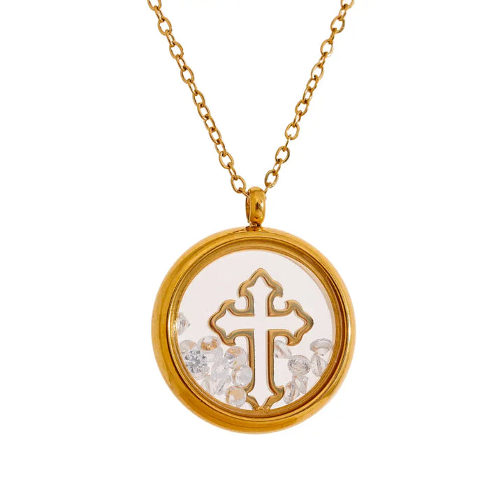 Cross Pendant with Zircon Necklace Yiwu Jinyou VIMI