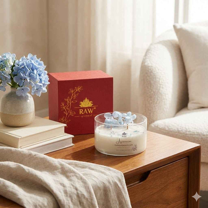 Aquamarine Aromatherapy Crystal Candle for Calm