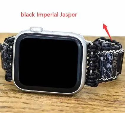 Black Imperial Jasper Wrap Bracelet for Apple Watch Yiwu Shanmei Jane