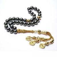 Grey Hematite Tasbih with Golden Imam