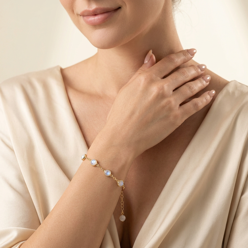 Moonstone Bracelet for Growth & Balance - Lifestyle Female