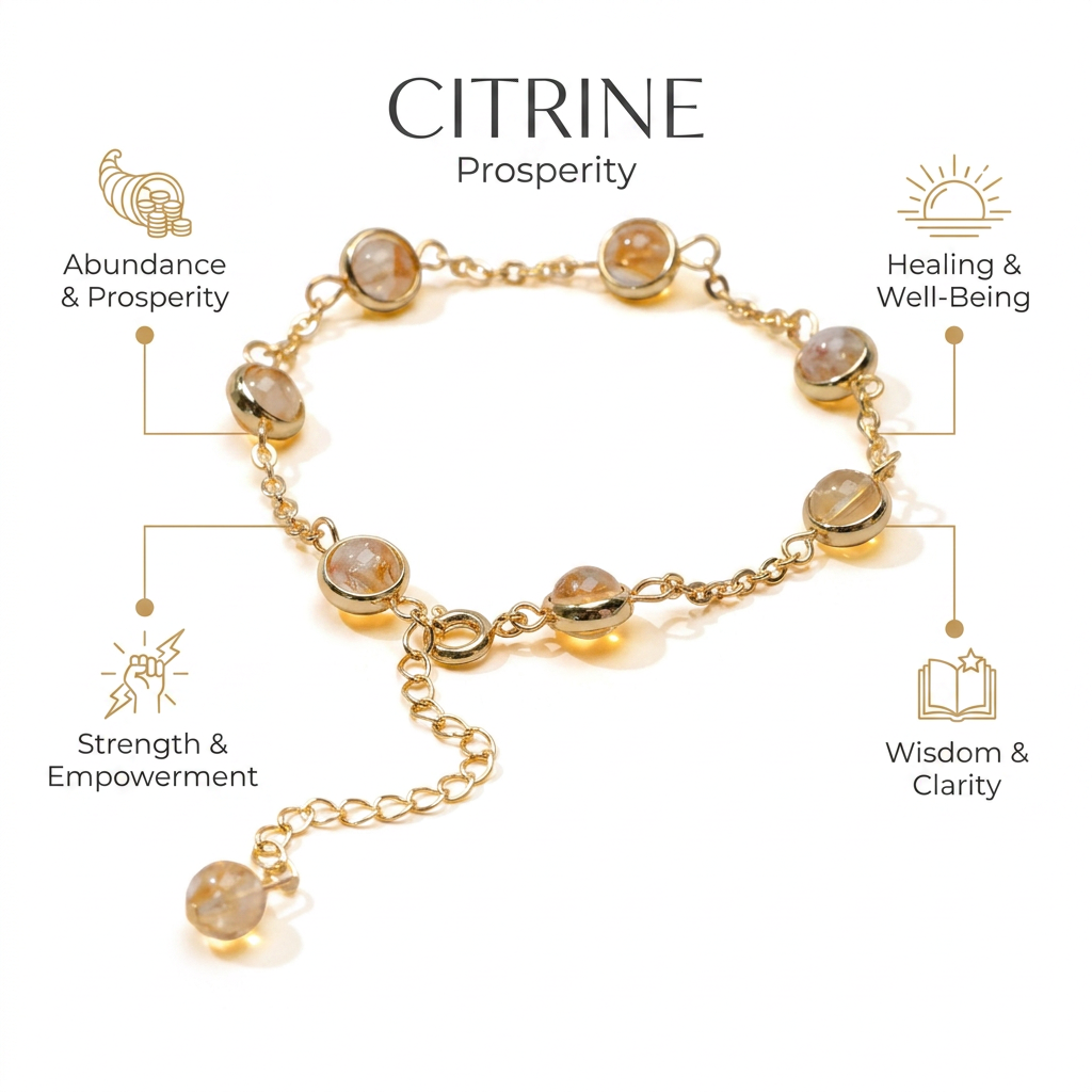 Citrine Bracelet for Prosperity - Infographic