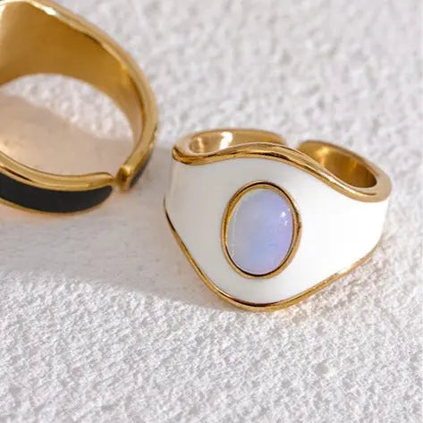 Gia Enamel Ring with Opal Stone Yiwu Jinyou VIMI