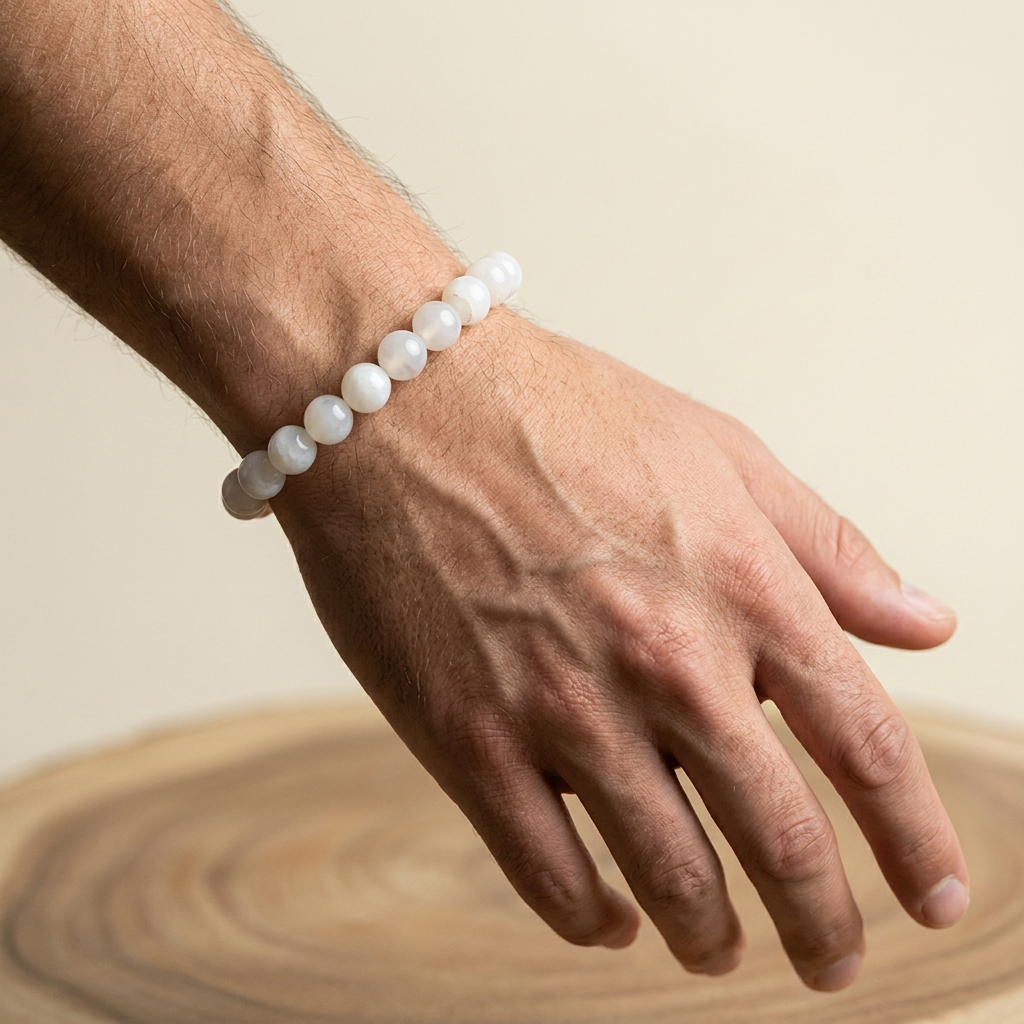 White Agate (Aqeek) Bracelet  Growth, Prosperity, Harmony - Lifestyle M