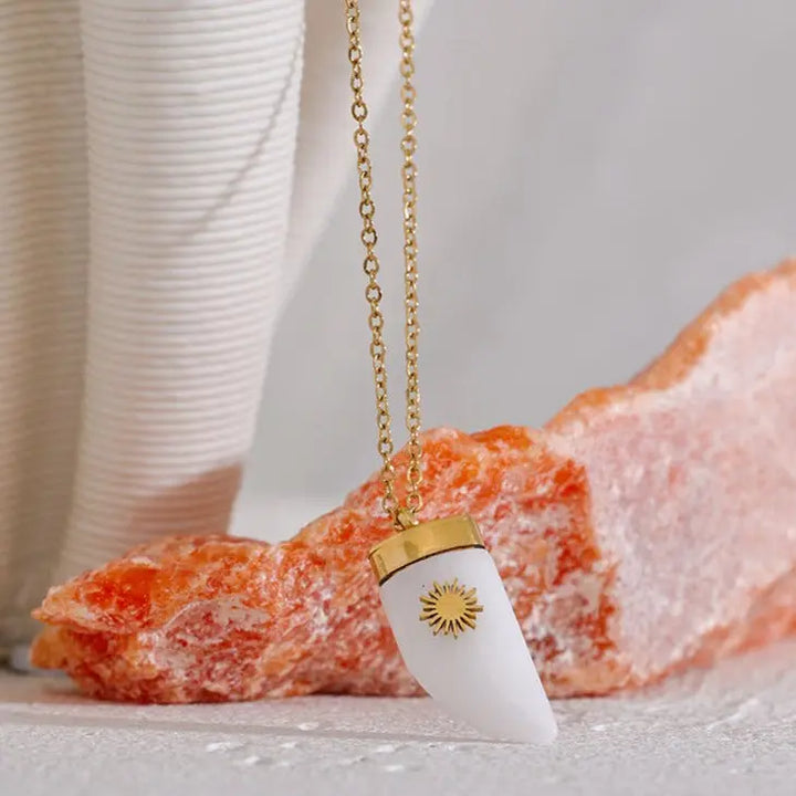 White Agate (Hakik) Necklace for Abundance Yiwu Jinyou VIMI