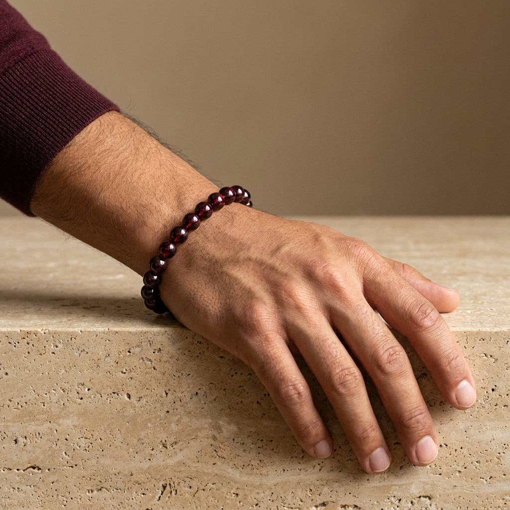 Garnet Bracelet for Passion and creativity - Lifestyle Male