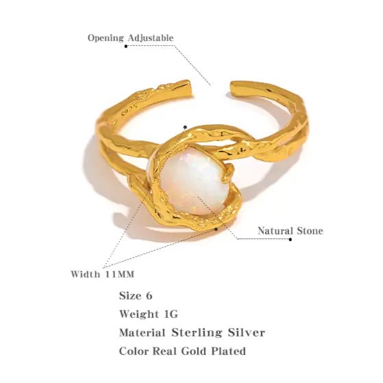 Opal S925 Ring for Balance & Creativity Yiwu Landy Jewelry Summer WU