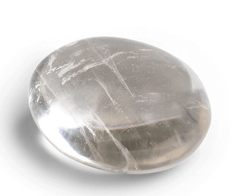 Clear Quartz (Sphatik) Oval Palm Stone - Manifestation & Clarity