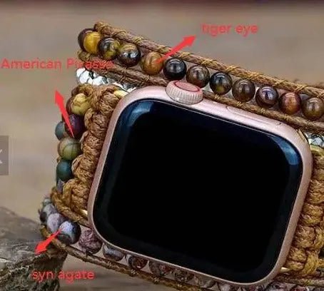 Tiger Eye & Picasso Jasper Wrap Bracelet for Apple Watch Yiwu Shanmei Jane