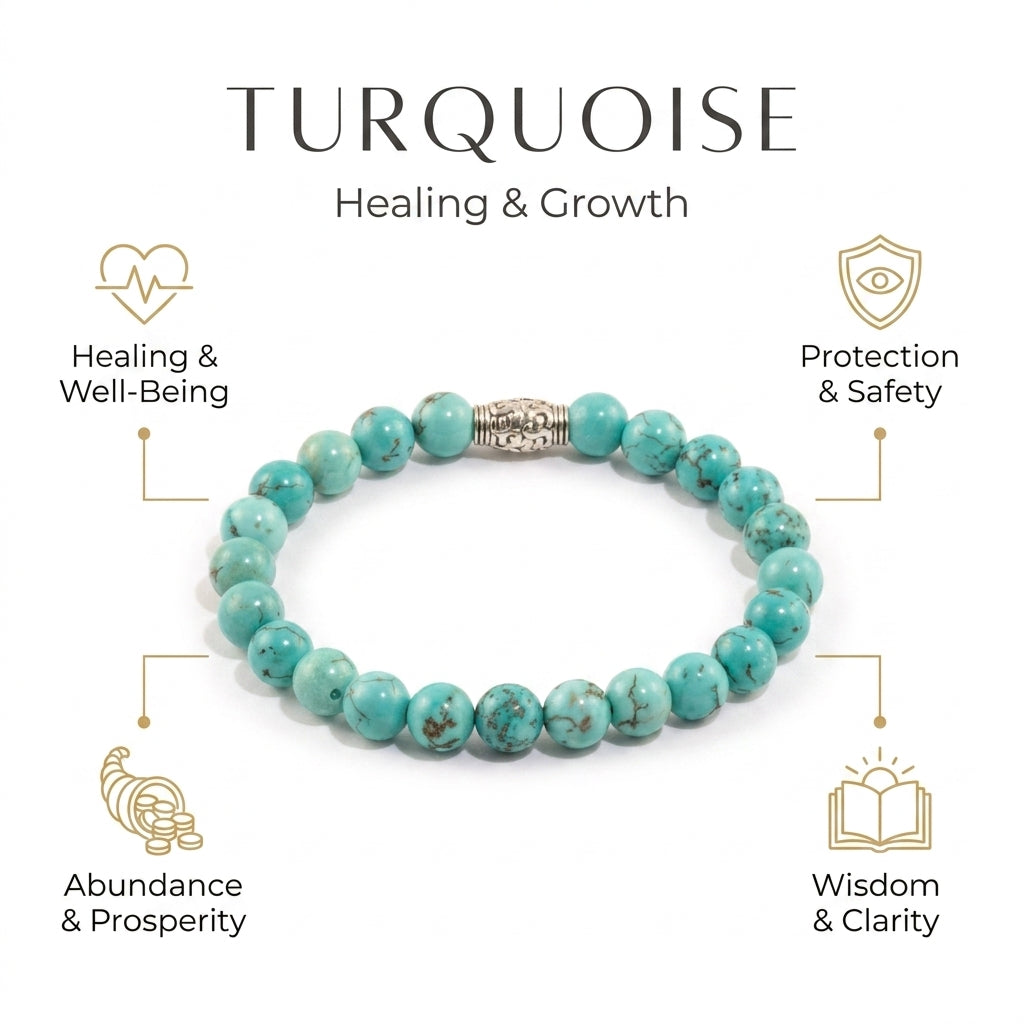 Turquoise Bracelet for Healing & Spiritual Growth - Infographic