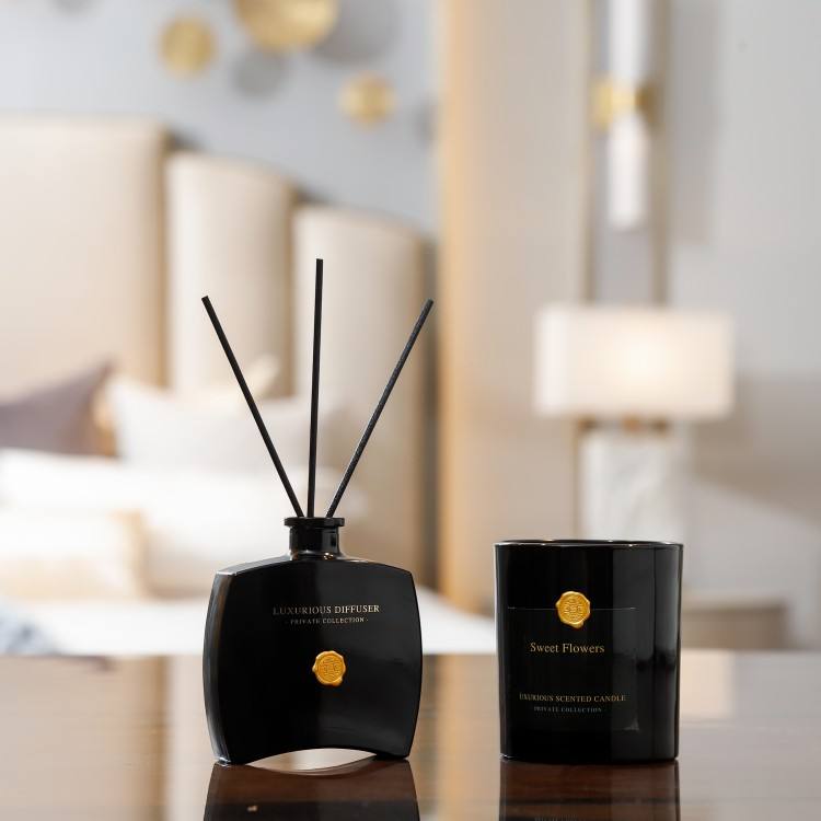 Aromatherapy Candle & Reed Diffuser Gift Set in Rose Oudh for Focus, Calm and Vitality