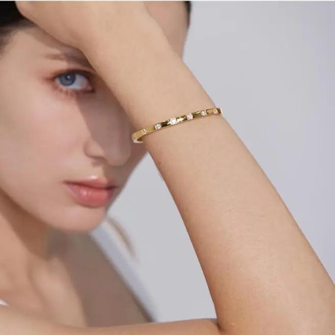 Carrie Zircon Bangle  by Raw Spiritual