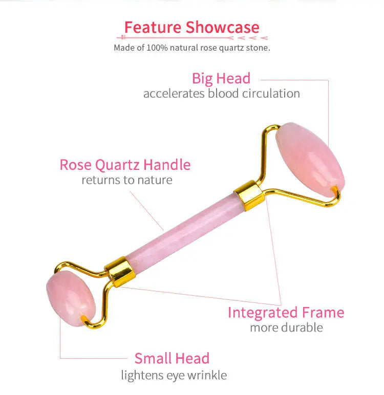 Rose Quartz Gua Sha Face Massager Roller Yiwu Shanmei Jane