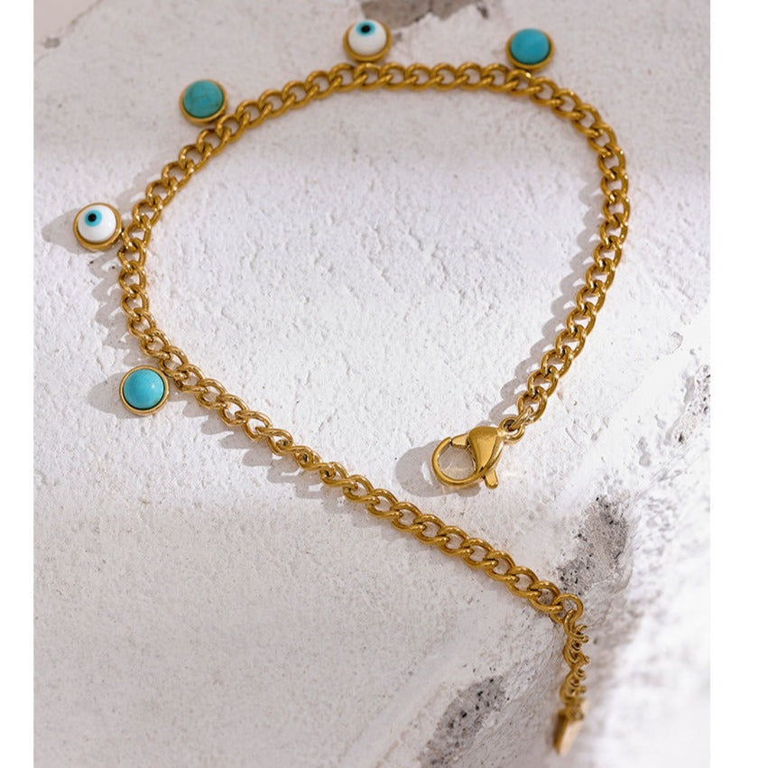 Turquoise with Evil Eye Nazar Bracelet for Protection & Spiritual Growth