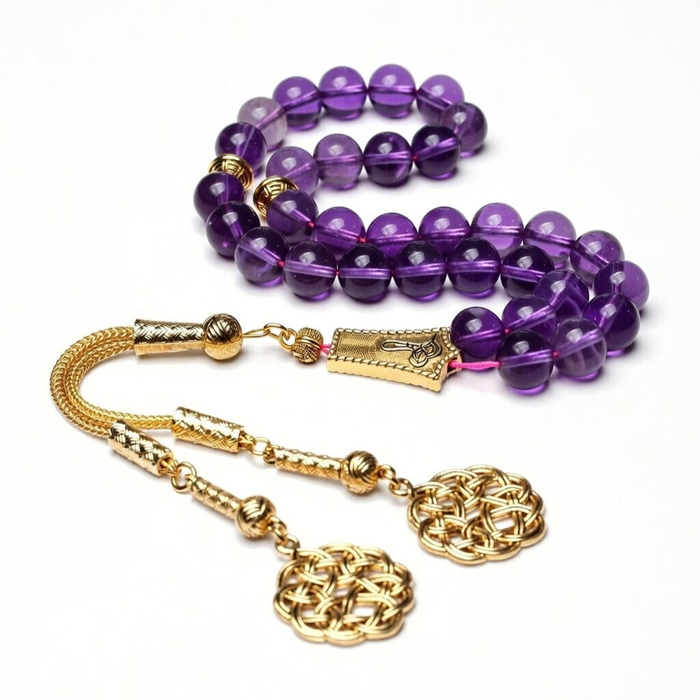 Amethyst Tasbih in Golden imam