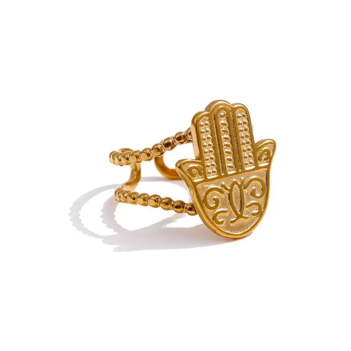 Hamza Hand Ring in Stainless Steel for Protection & Blessings Yiwu Jinyou VIMI