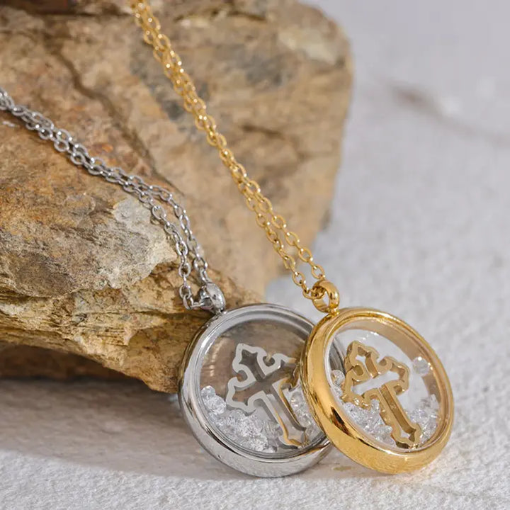 Cross Pendant with Zircon Necklace Yiwu Jinyou VIMI