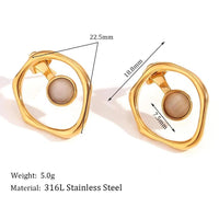Peach Cat's Eye Earring for Prosperity & Clarity  by Raw Spiritual