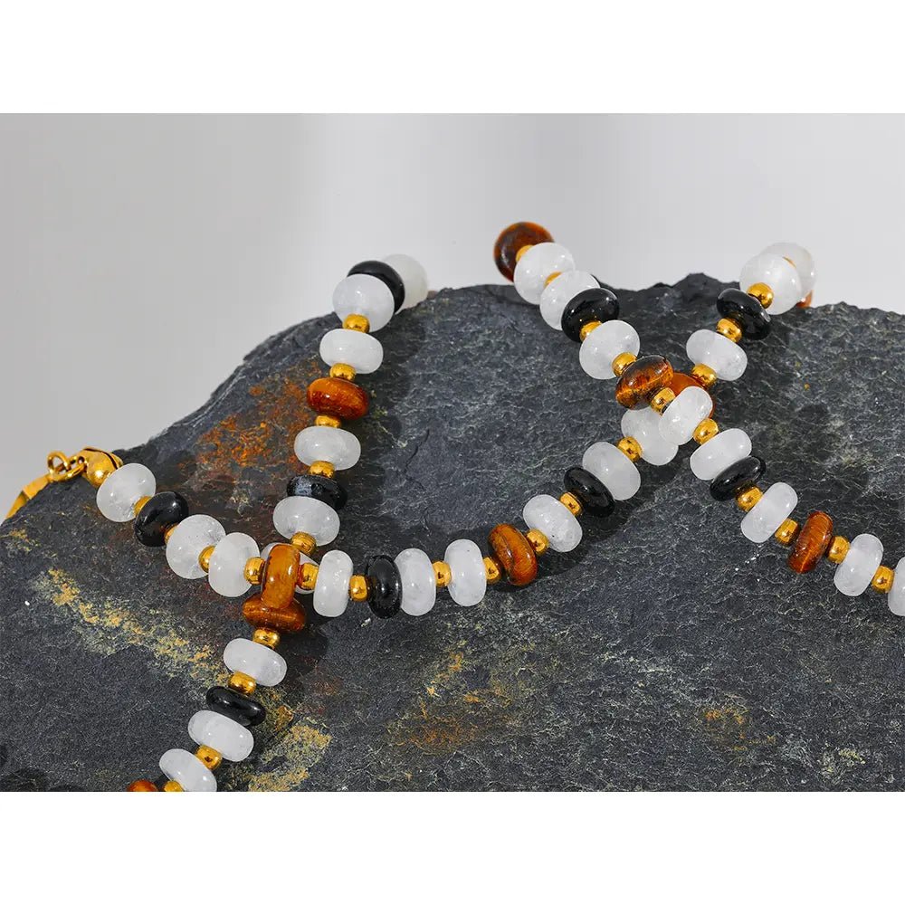 Agate (Hakik) & Tiger Eye Necklace for Prosperity & Abundance Yiwu Jinyou VIMI