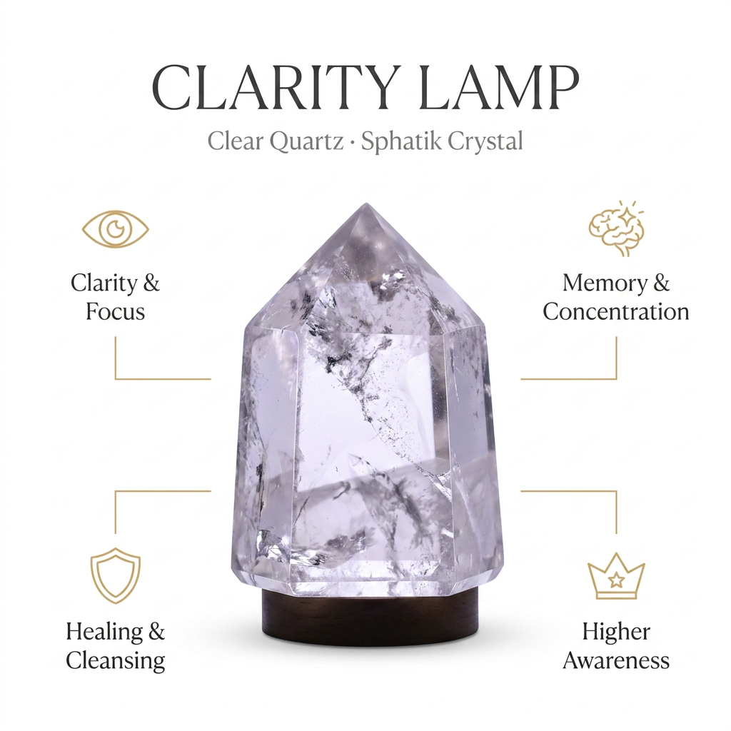 Clear Quartz Lamp - Infographic