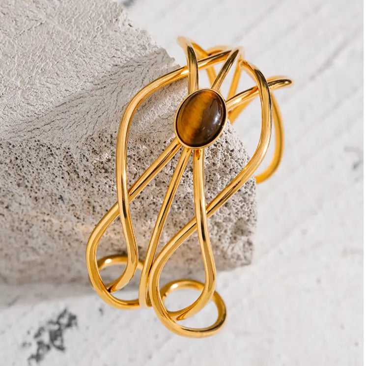 Tiger's Eye Bangle for Protection & Courage Yiwu Jinyou VIMI