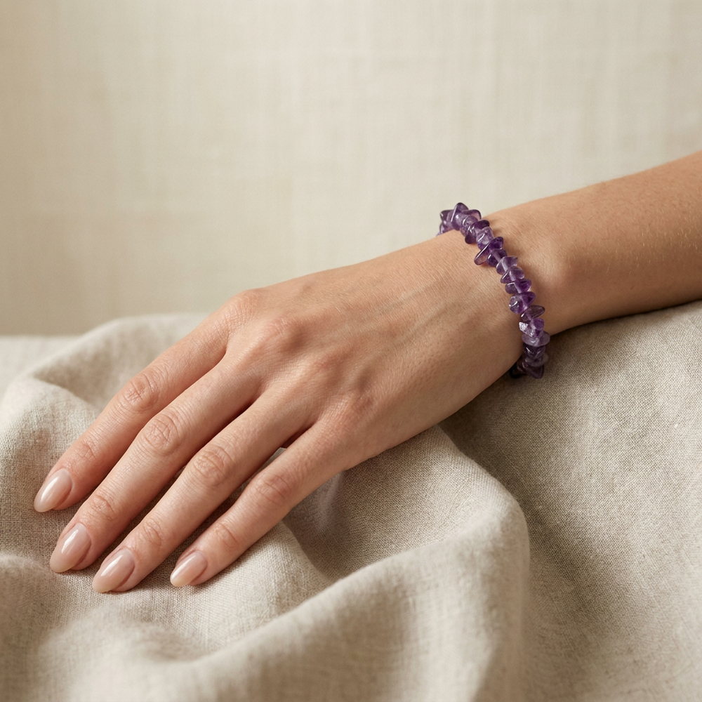 Amethyst Chip Bracelet for Healing & Spiritual Growth - Lifestyle F