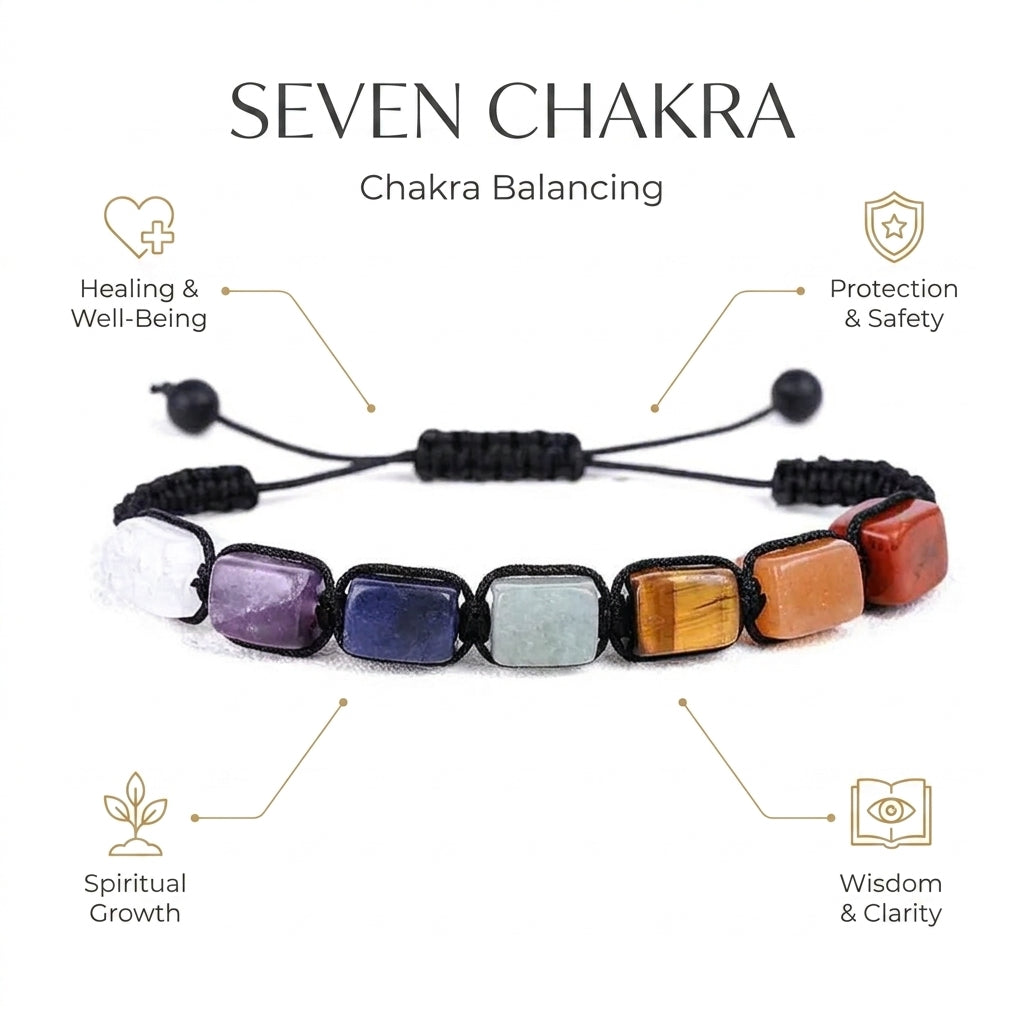 Seven Chakra Bracelet for Chakra Balancing - Infographic