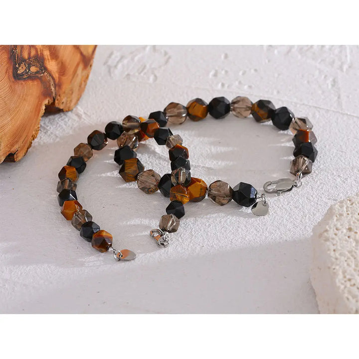 Smoky Quartz, Onyx & Tiger Eye Bracelet for Protection, Courage & Calmness Yiwu Jinyou VIMI