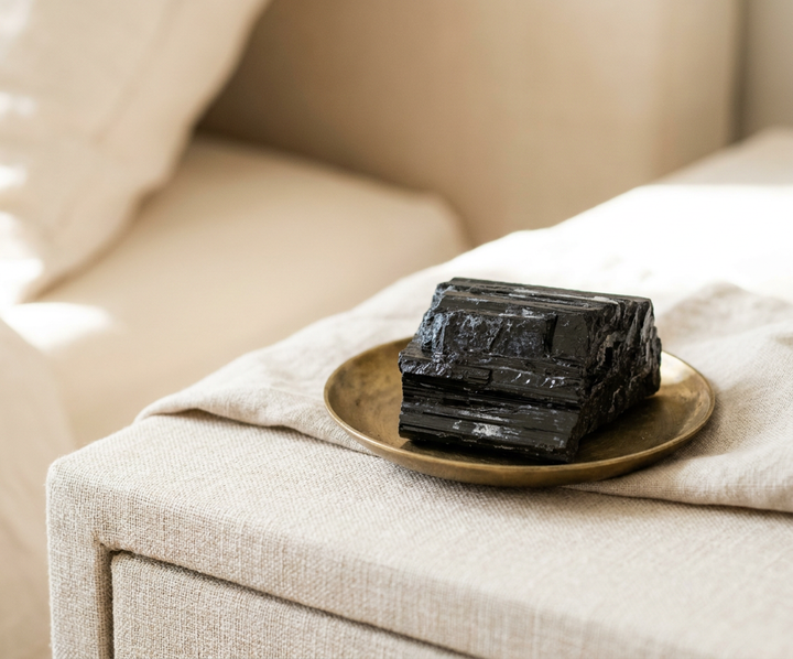 Black Tourmaline Raw Chunky Stone for Absorbing Negative Energies - Lifestyle