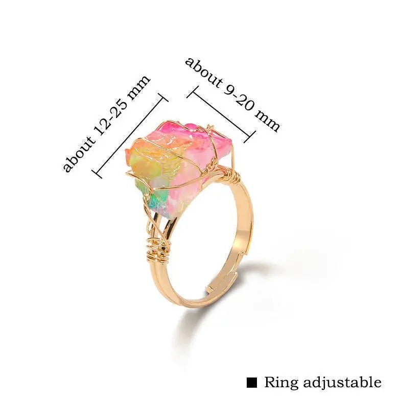 Rose Quartz Wire Wrapped Ring for Love & Relationships Yiwu Shanmei Jane