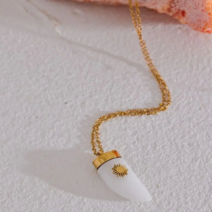 White Agate (Hakik) Necklace for Abundance Yiwu Jinyou VIMI