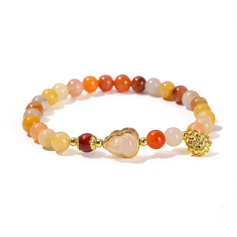 Jade Lucky Lotus & Gourd Feng Shui Bracelet  by Raw Spiritual