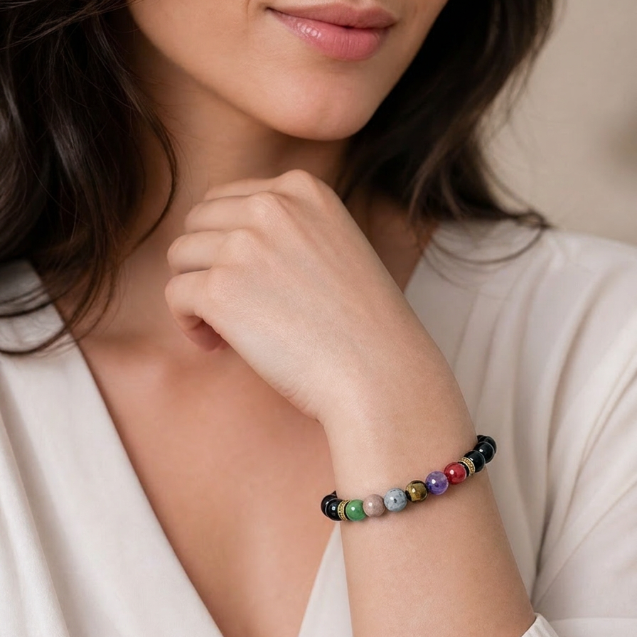 7 Chakra with Tourmaline Bracelet - Lifestyle