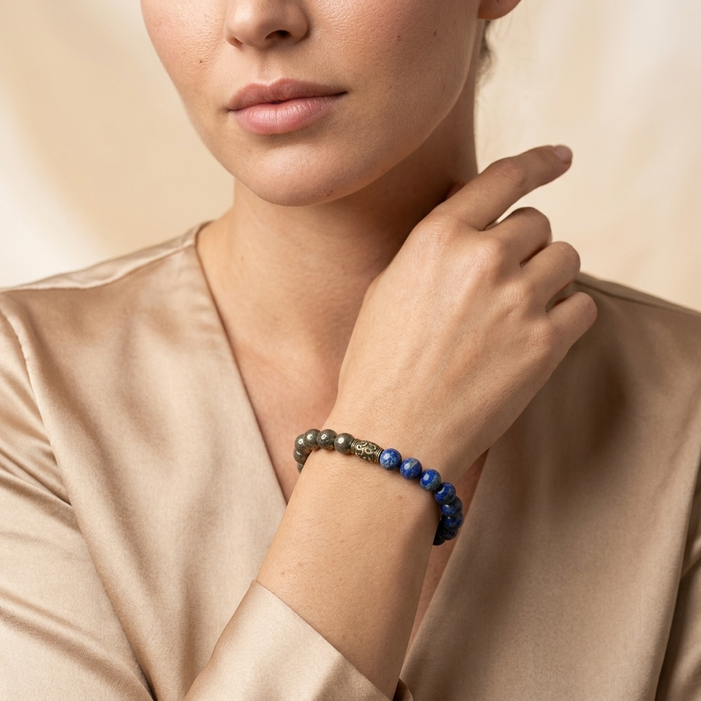 Pyrite & Lapis Lazuli for wisdom, success, wealth & abundance - Raw Spiritual UAE