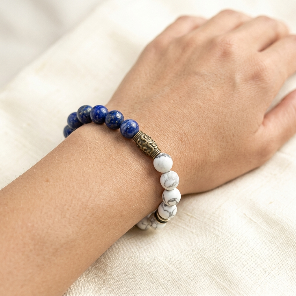 Lapis Lazuli & Howlite for creativity, wisdom, clarity, self-awareness - Raw Spiritual UAE