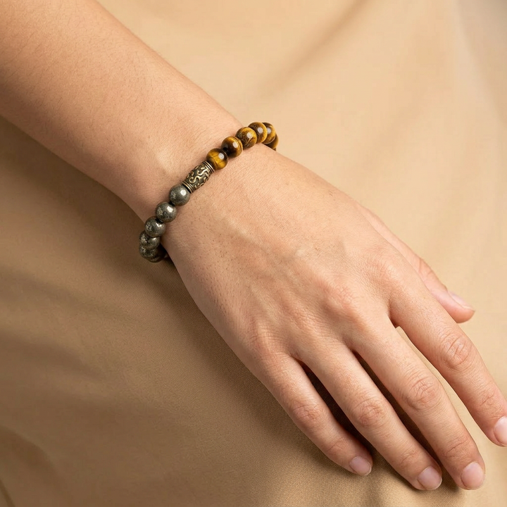 Pyrite and Tiger Eye Bracelet - Raw Spiritual UAE