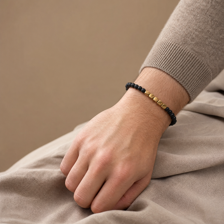 Black Agate & Copper for Stress Relief & Strength - Lifestyle Male