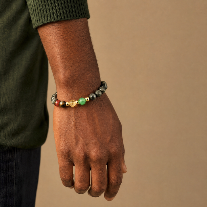 Wealth Bracelet (Pyrite, Citrine, Carnelian, Aventurine) - Lifestyle Male