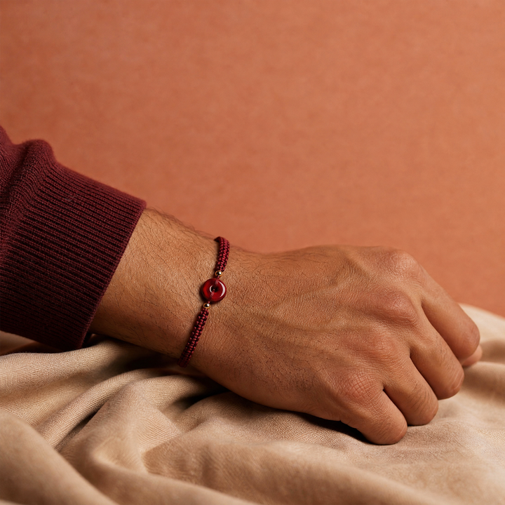 Cinnabar Round Stone for Luck & Confidence - Lifestyle Male