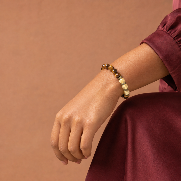 Tiger Eye & Citrine Bracelet for Confidence & Abundance - Lifestyle Female