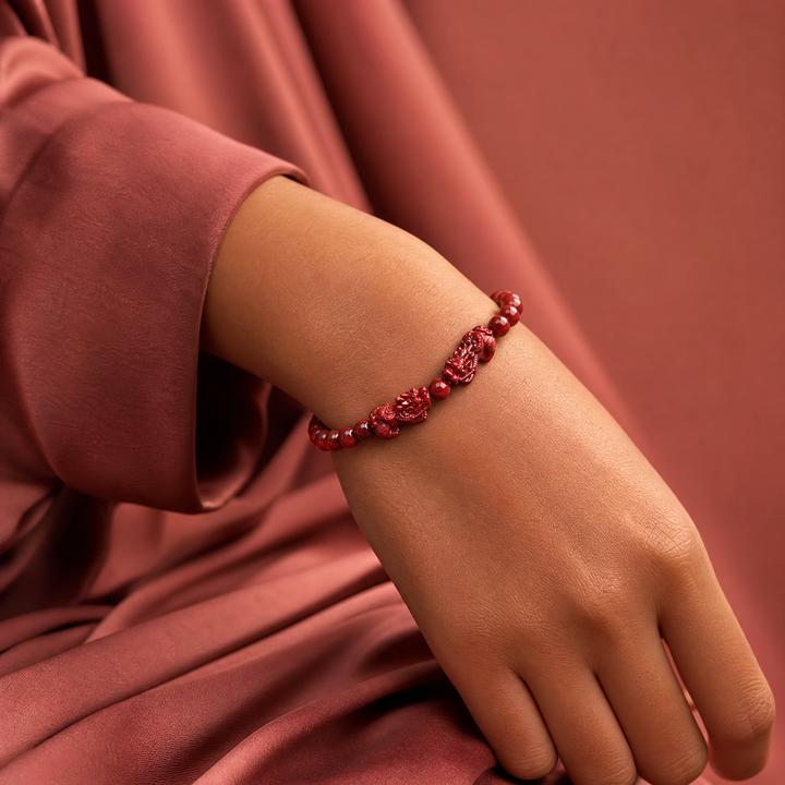 Cinnabar Stone & Pixiu Bracelet for Luck & Confidence - Lifestyle Female