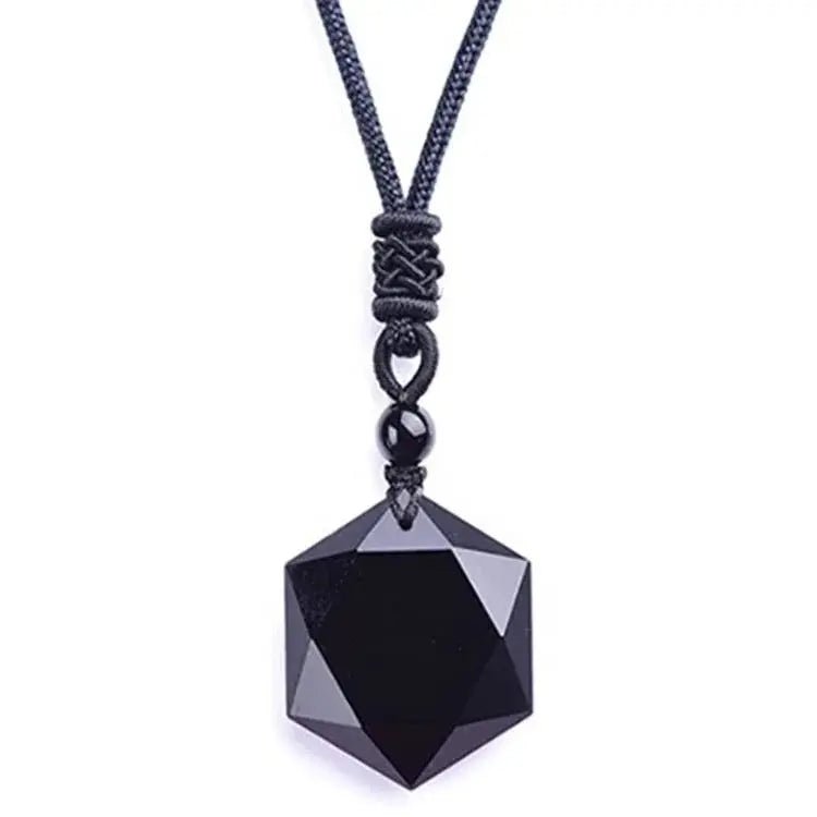 Black Obsidian Hexagon Necklace for Self Growth & Protection Yiwu Shanmei Jane